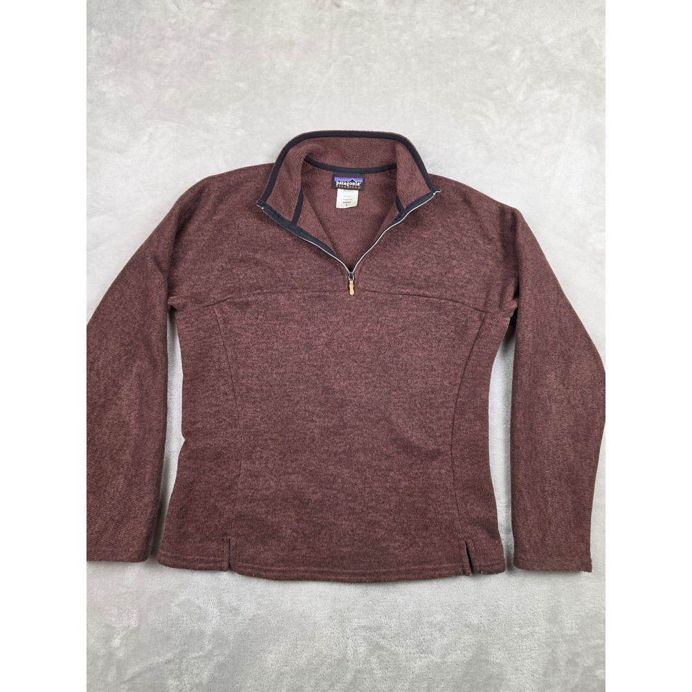 Patagonia Synchilla Quarter Zip Sweater Women Large Brown 25610 Heather USA Made